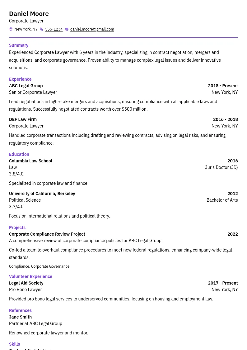 Preview of Corporate Lawyer