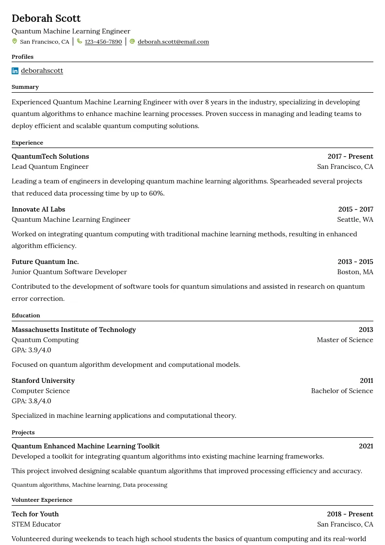 Preview of Quantum Machine Learning Engineer