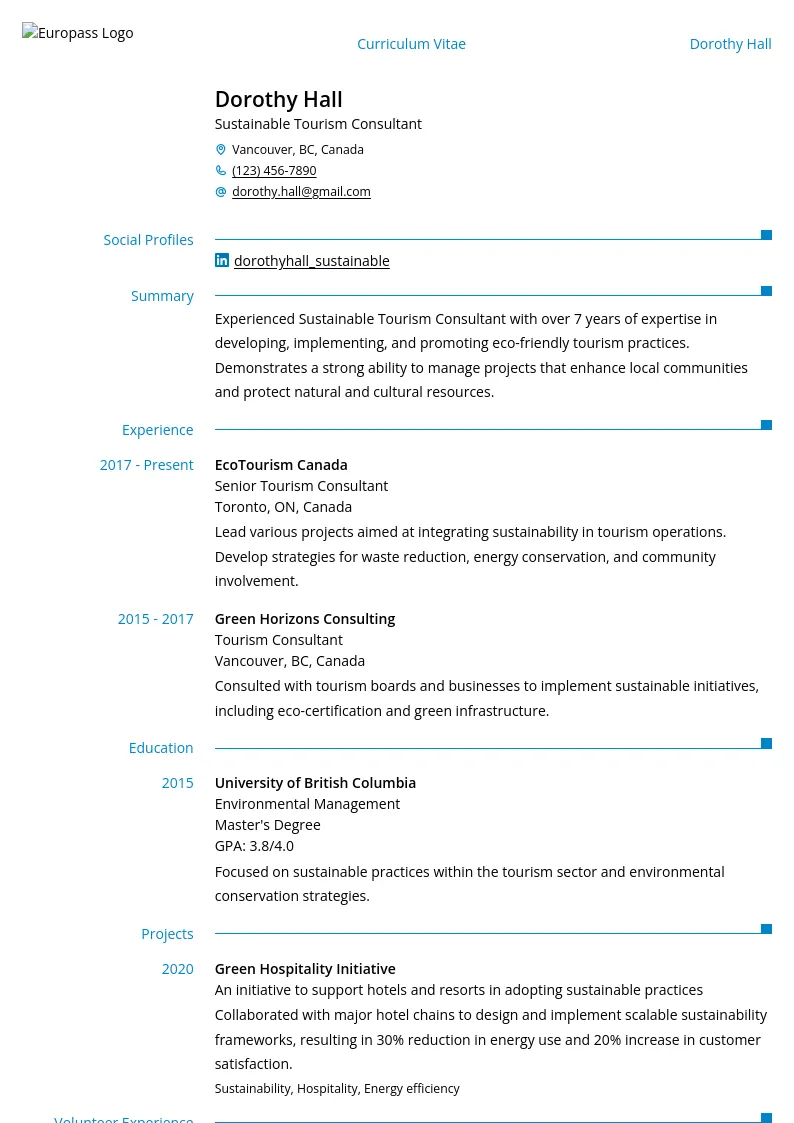 Preview of Sustainable Tourism Consultant