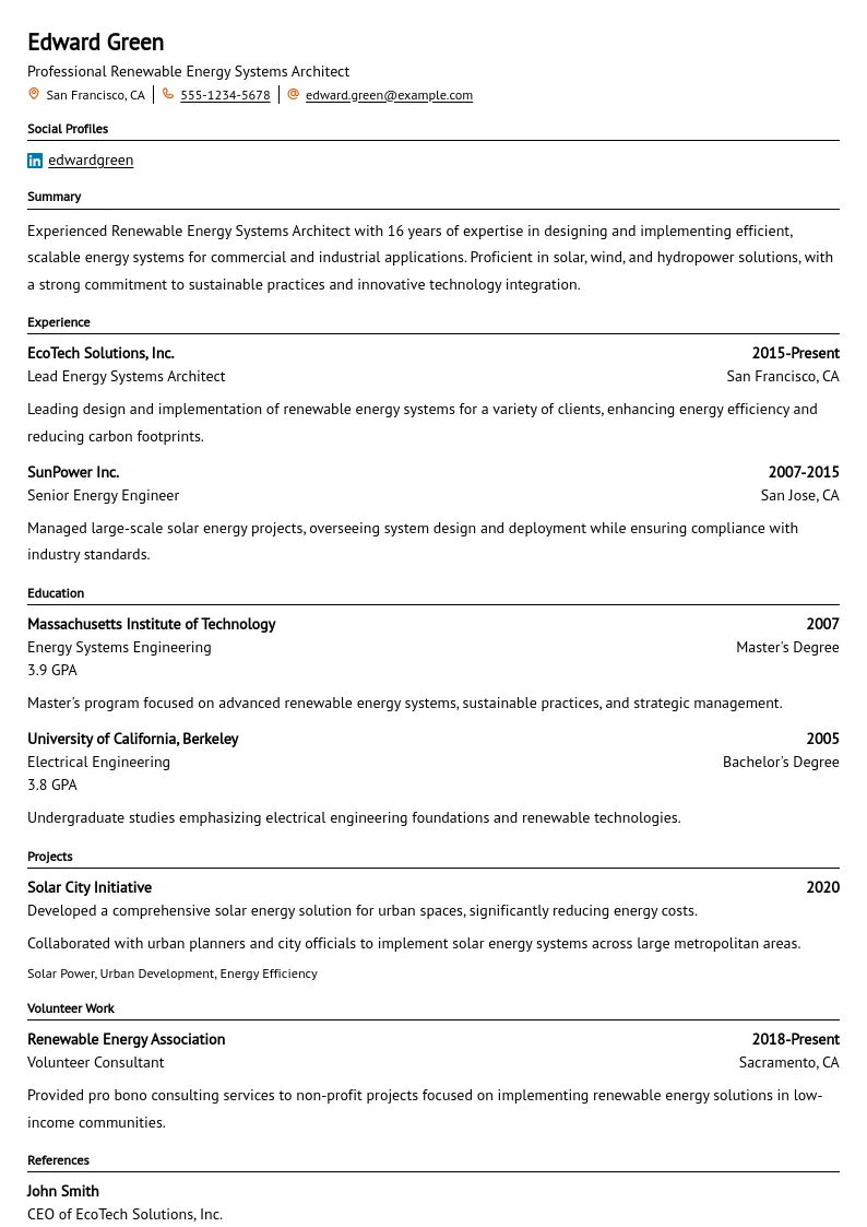 Preview of Professional Renewable Energy Systems Architect