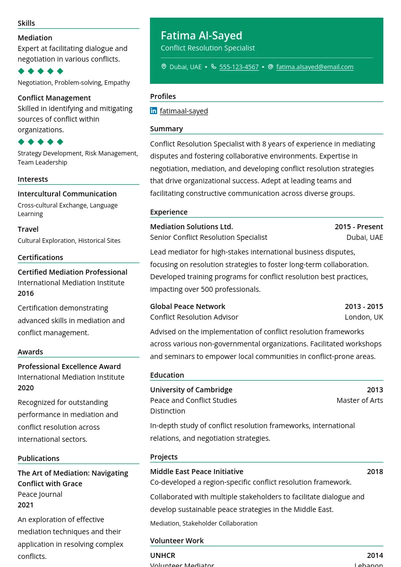 Preview of Conflict Resolution Specialist