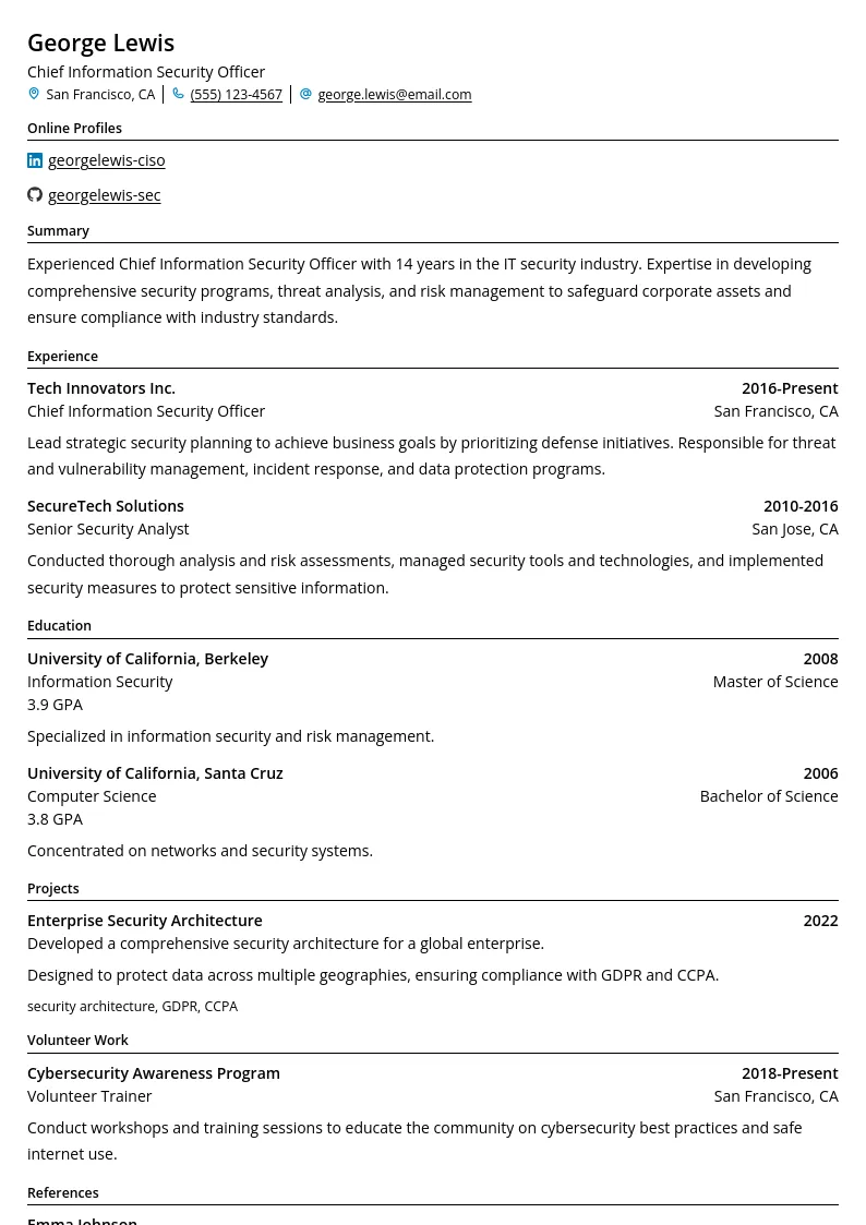 Preview of Chief Information Security Officer