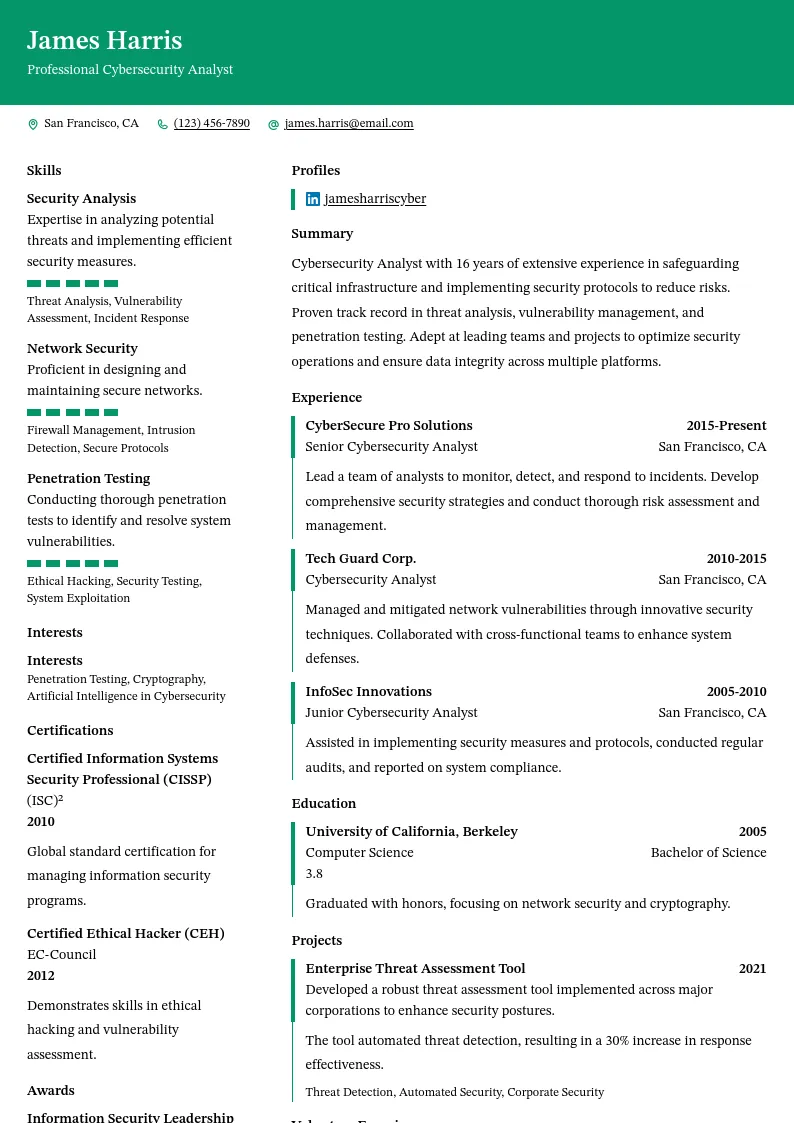 Preview of Professional Cybersecurity Analyst