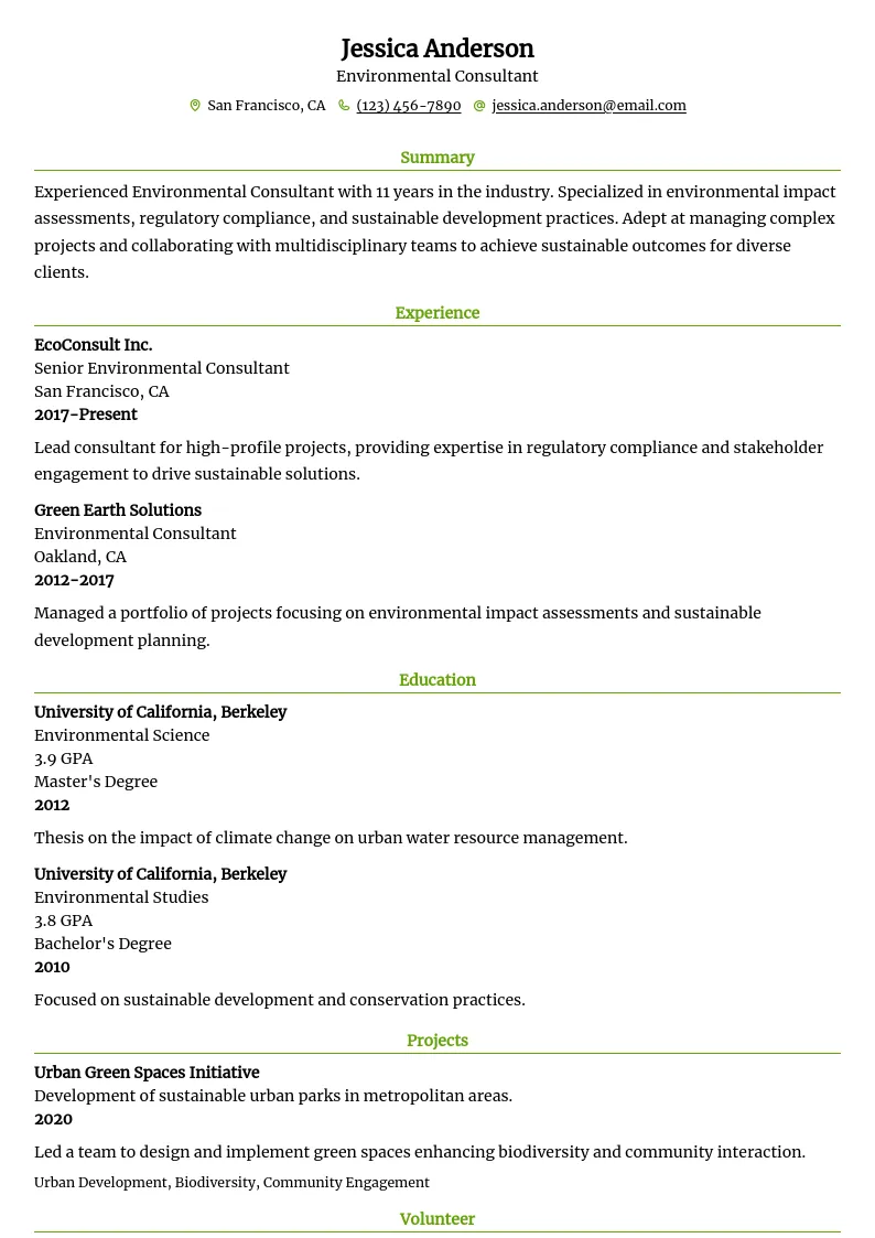 Preview of Environmental Consultant