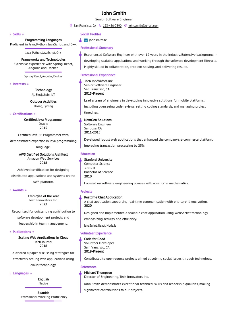 Preview of Senior Software Engineer