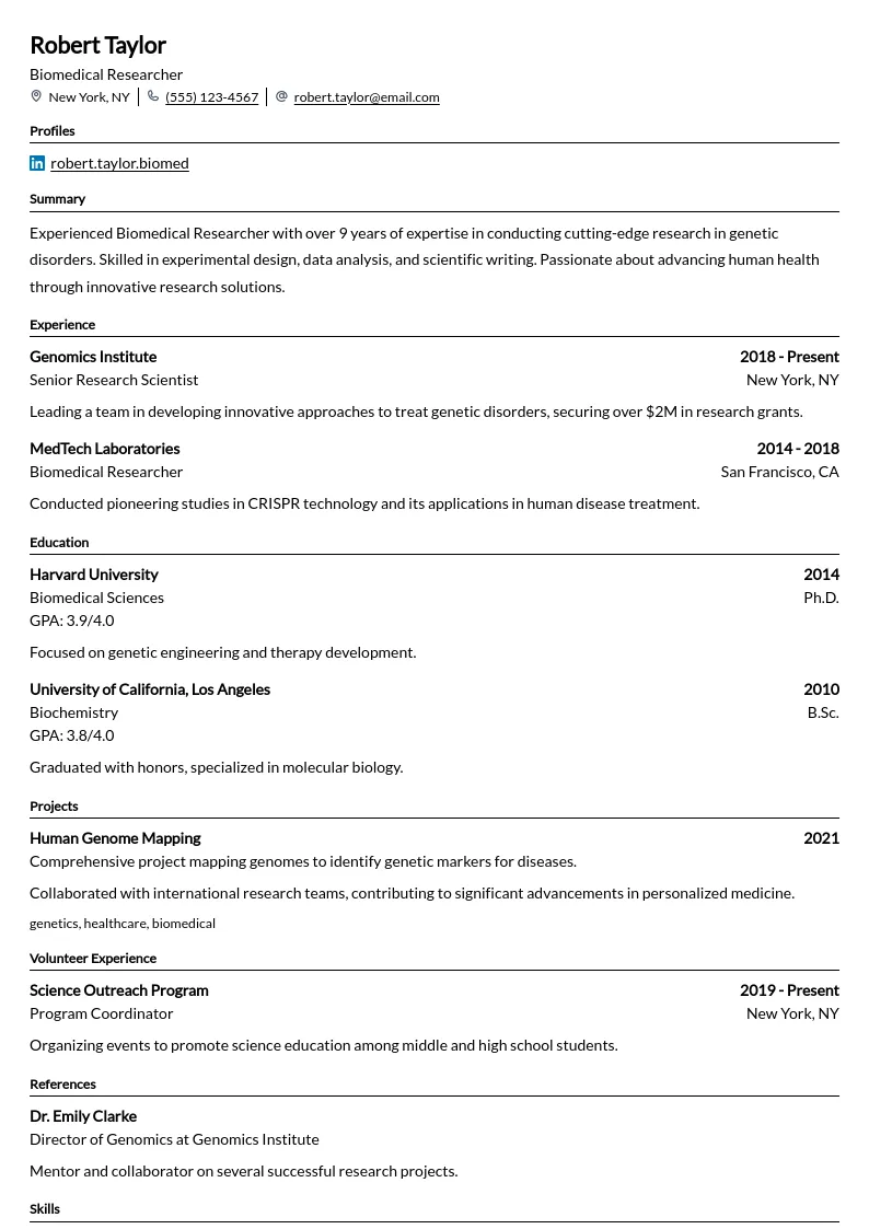 Preview of Biomedical Researcher